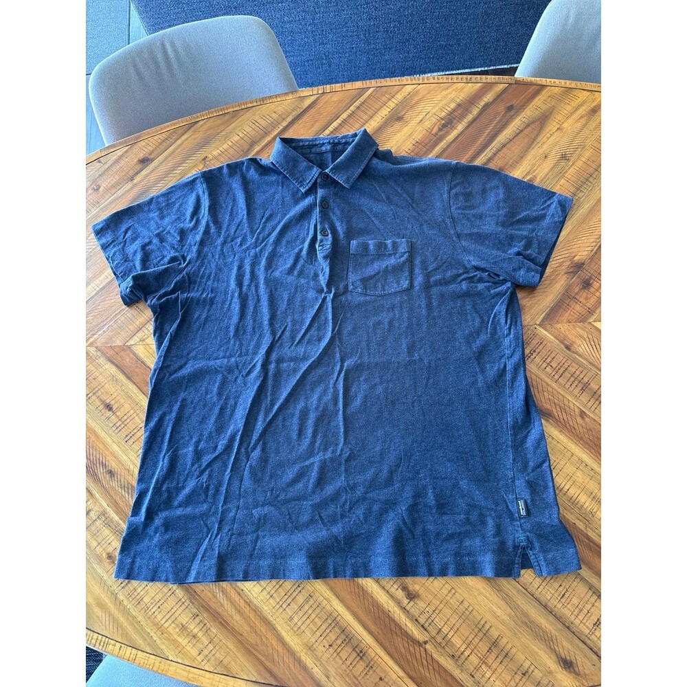 Patagonia Terry Cloth Polo Shirt Men’s XL Navy Blue Organic Cotton Short Sleeve